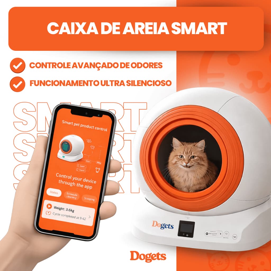 Caixa de Areia Furba Inteligente Automática Autolimpante Com Aplicativo Dogets