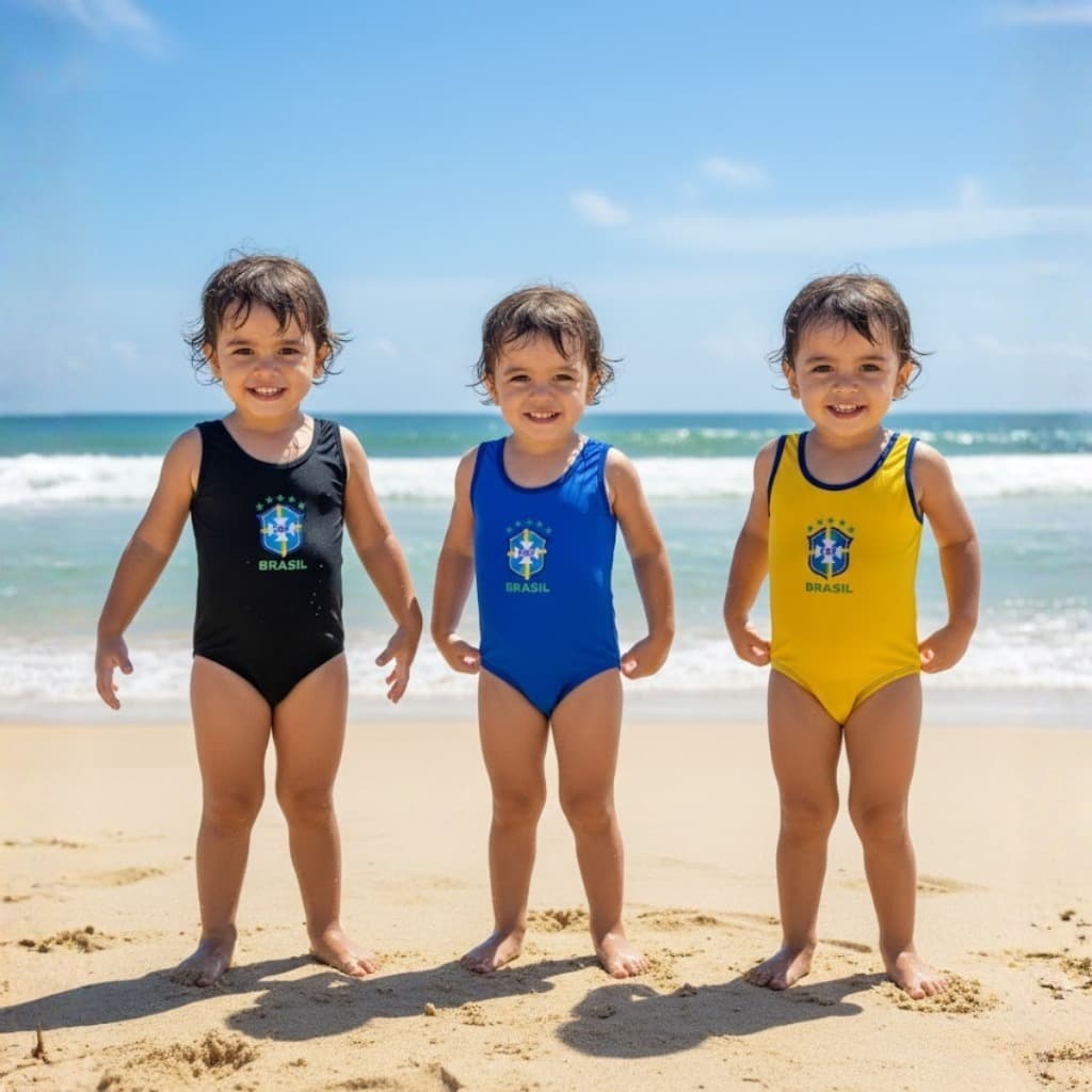Body Infantil Verão Maiô Menina Personagem Brasil