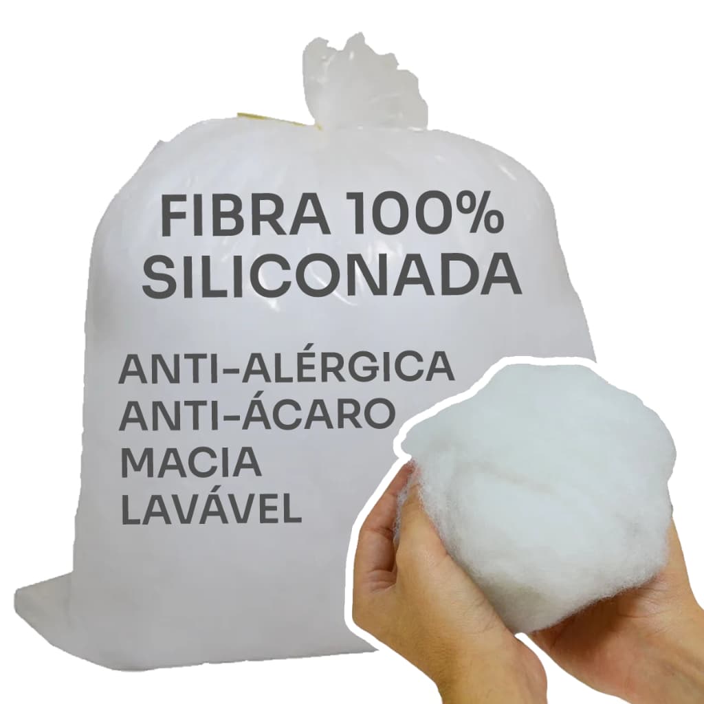 Fibra Para Enchimento Siliconada Antialergica Travesseiro Pelucia Artesanato 1kg