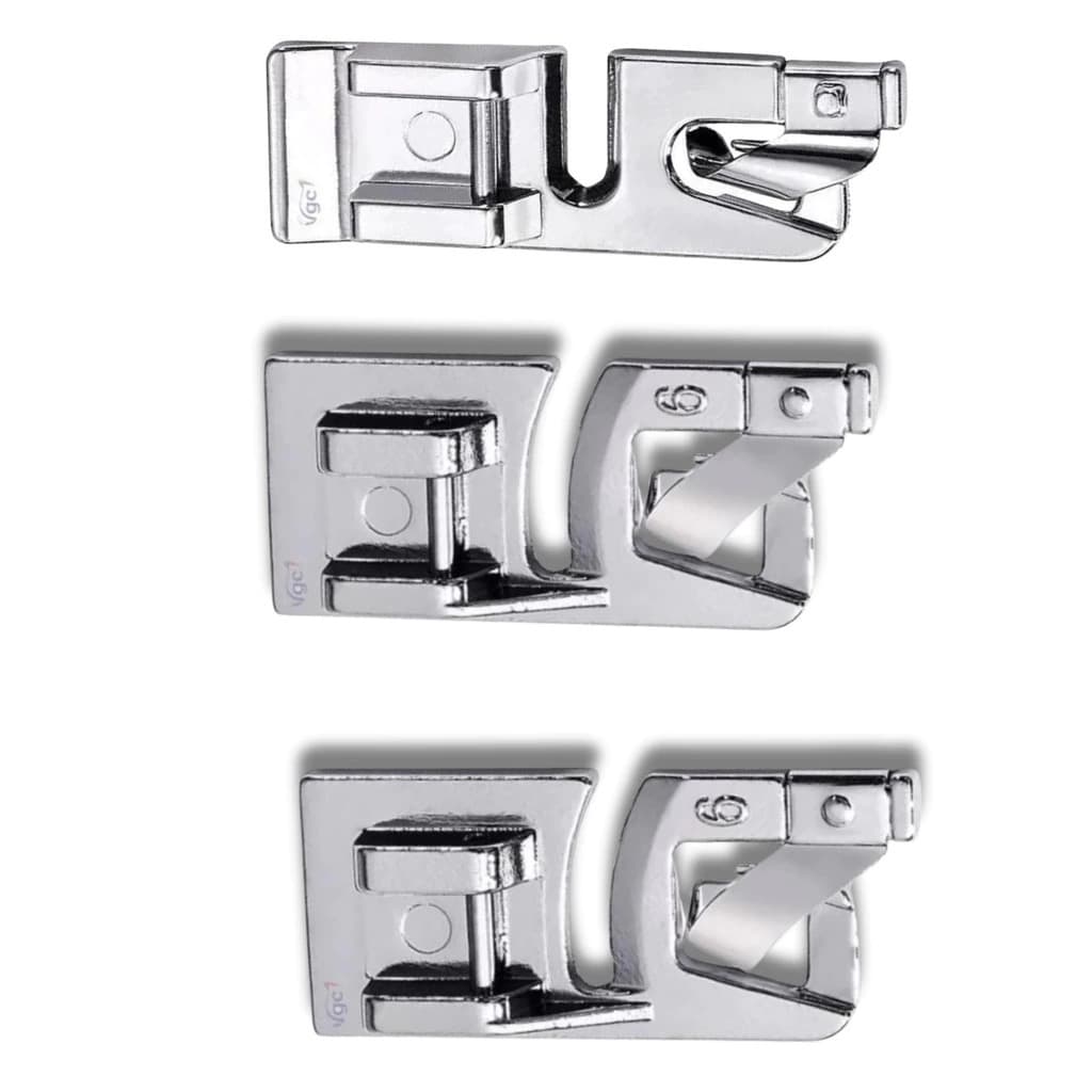 Kit 3 Peças Calcador De Bainha Barra 2, 4, 6mm Para Máquina Doméstica