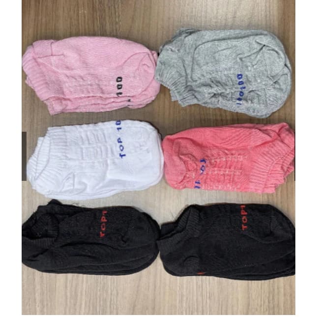 Meia Soquete Feminina 100% Algodão Kit Variável 3/6/12/15/18 Antialérgica