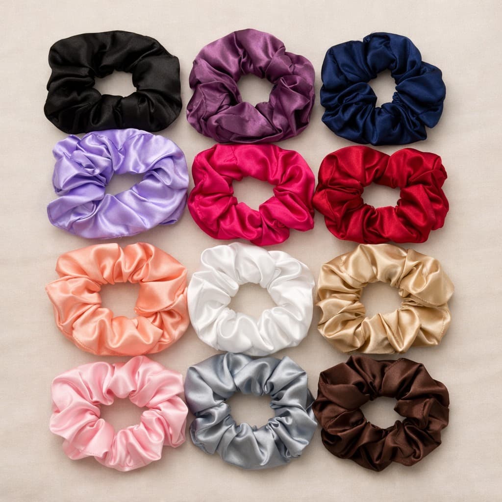 Kit 20 Xuxinhas De Cetim Scrunchie Sortida Elástico Cabelo Não Marca