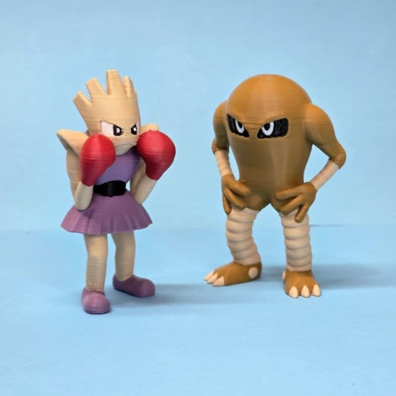 Hitmonchan Hitmonlee Pokémon 3D Boneco Miniatura Action Figure Impressão 3D Colecionavel Presentes
