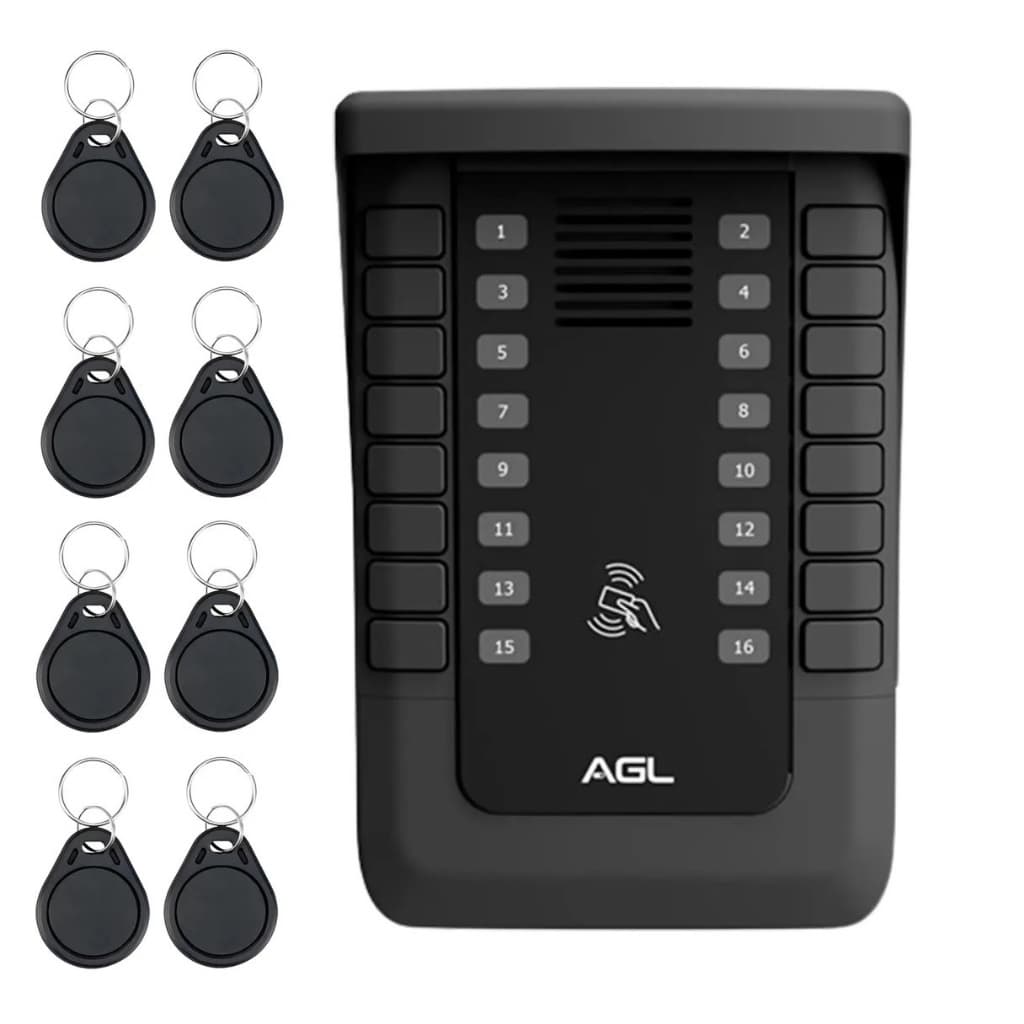 Porteiro coletivo S500 16 pontos de interfone com 32 tags controle de acesso AGL