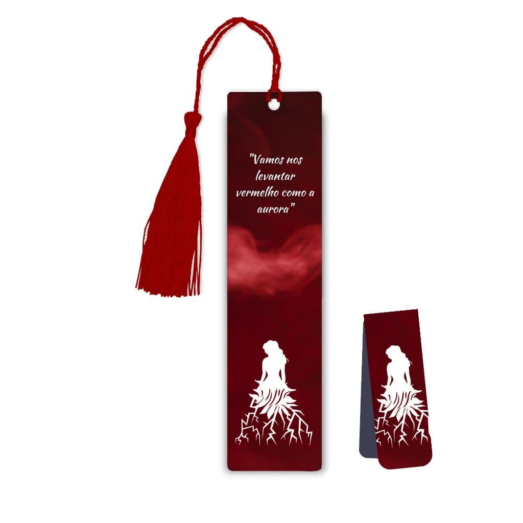 Marcadores de página - A rainha vermelha - PLASTIFICADO com Tassel e  Magnético