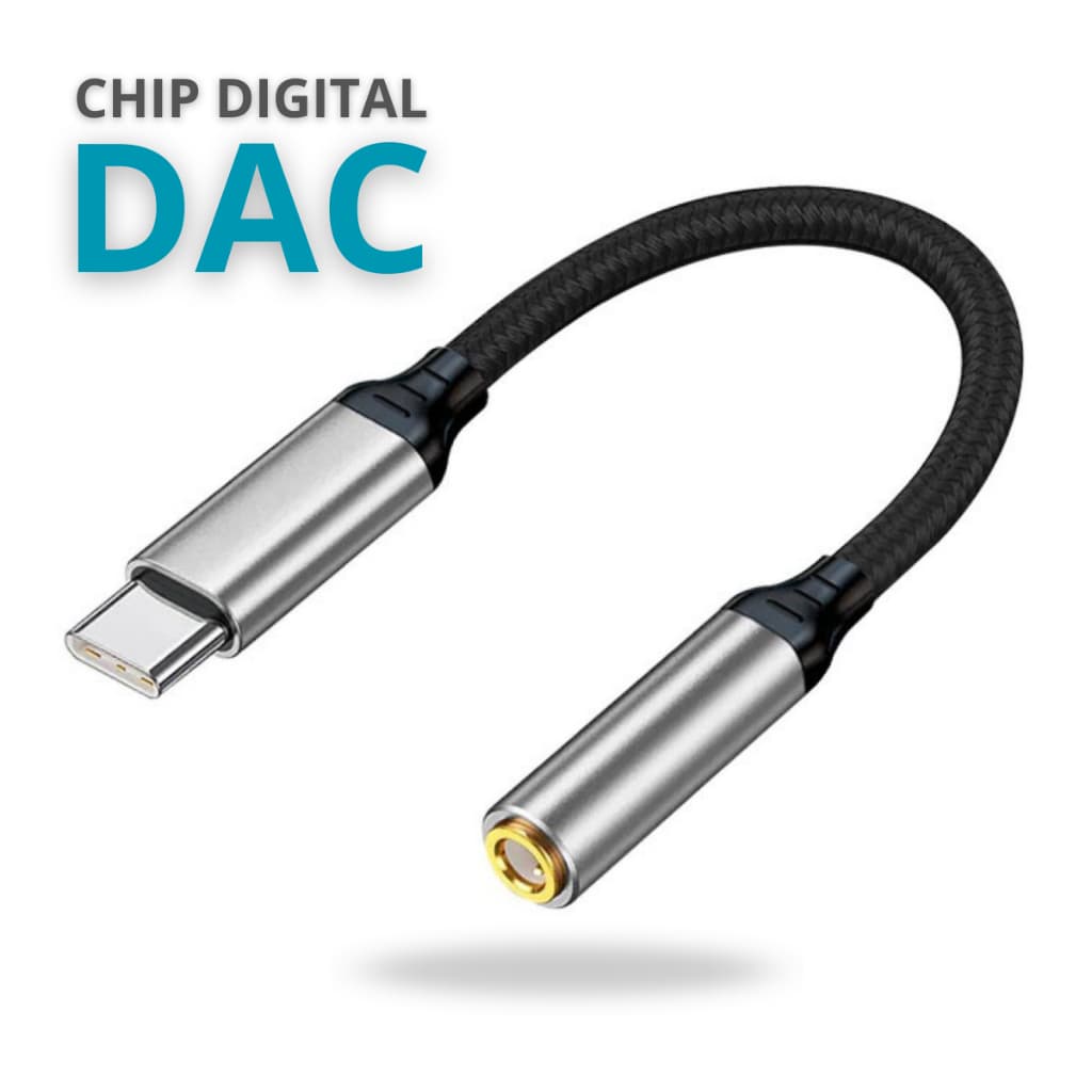 Cabo Digital DAC Adaptador Audio Tipo C Para Fone Ouvido P2 3.5mm