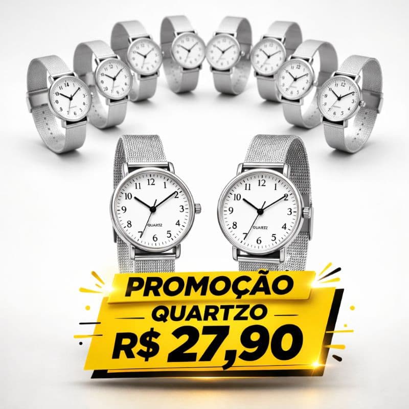 Relógio Elegante feminino Quartzo com Micro mostrador pulseira de Malha de Aço Inoxidável estilo elegante