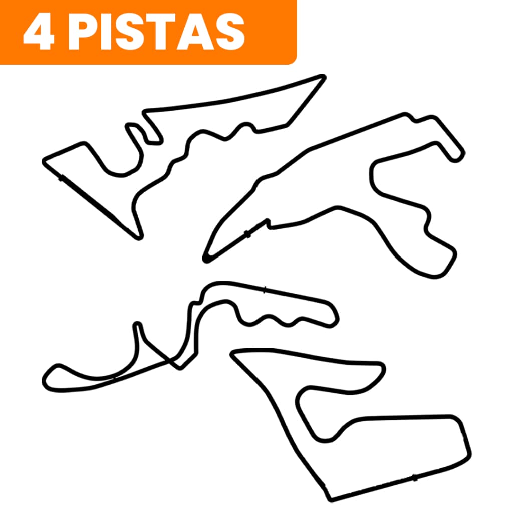 KIT 4 Pistas F1 Decorativa para Parede – Acompanha Fita 3M para Instalação