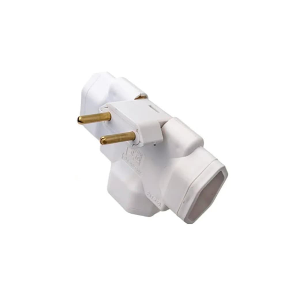 Adaptador Flexível Tomada Articulado 2 Polos NBR Tomada Multiplicador