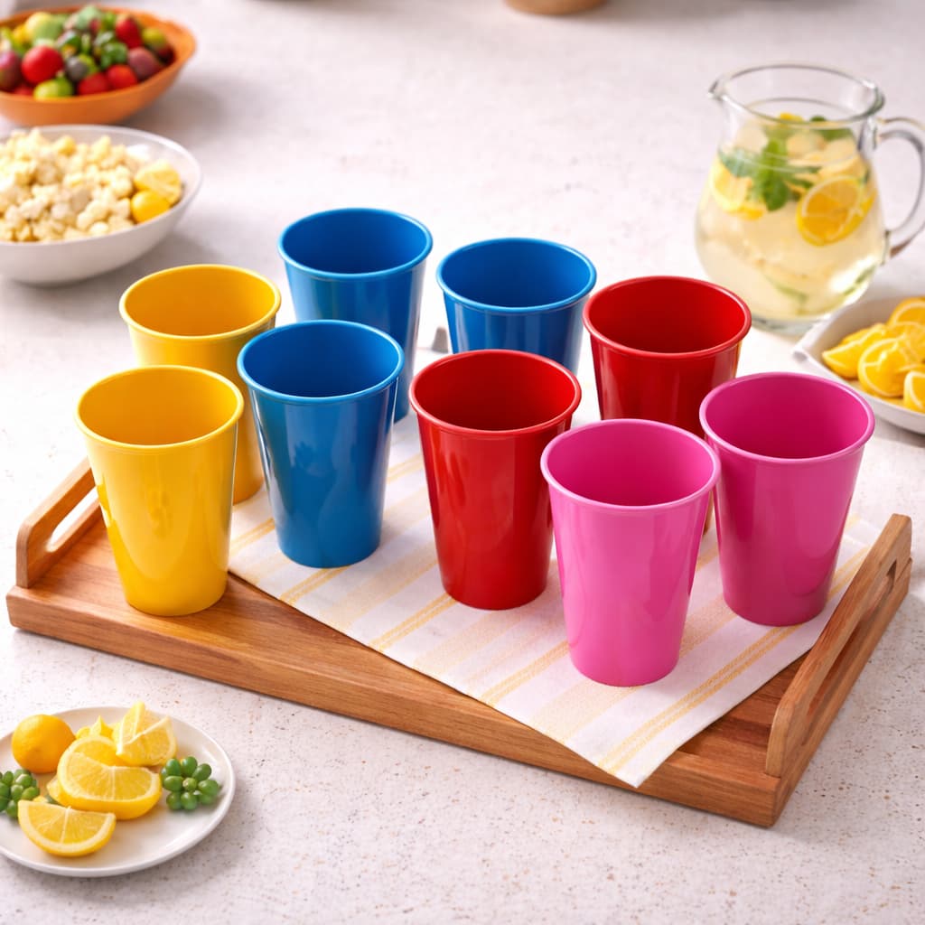 Kit Copos Plásticos Com 40 Unidades de 350ml Ideal Para Festas Escolas Creches Resistente Uso Diário