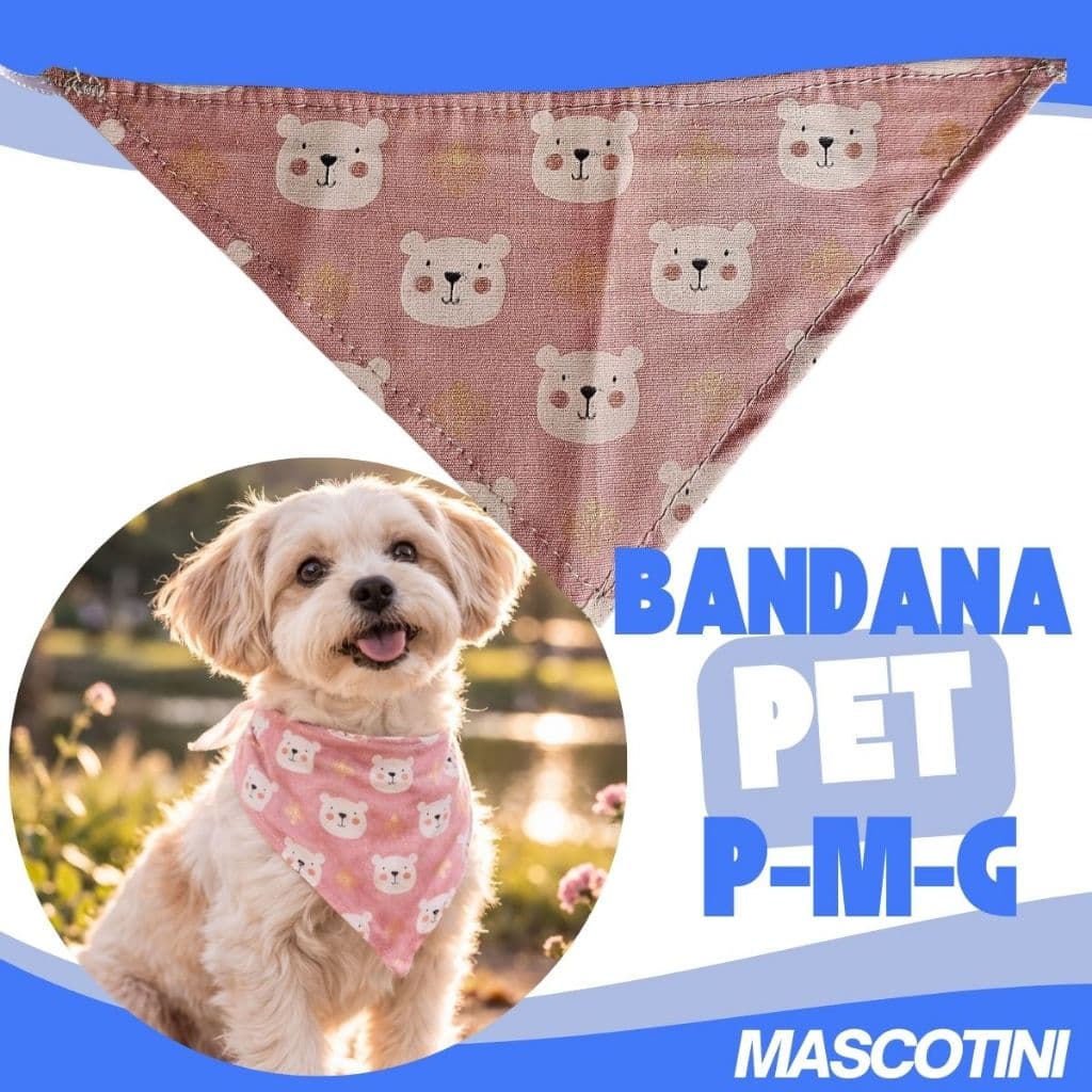 Bandanas Para Pets Cães E Gato 20cm Com Estampa Rosa Lenço Bandaninha Decorativa - Mascotini