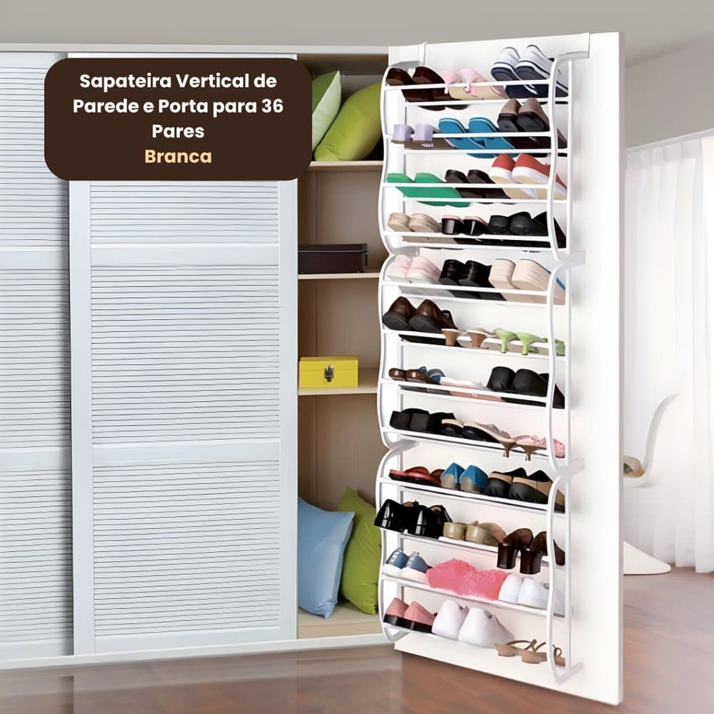 Sapateira Vertical Organizadora de Calçados 36 Pares Luxo Economia de Espaço Estética Compacta 👟