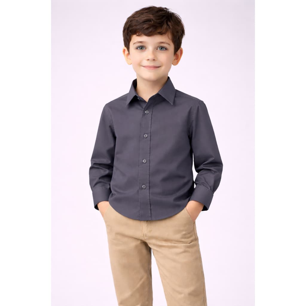 Camisa Social Infantil Manga Longa Diversas Cores Pronta Entrega