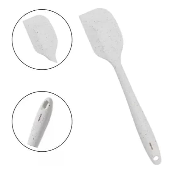 Espátula Silicone Brinox Flex Cor Vanilla e Verde  Não Arranha Panela 28cm Espátula