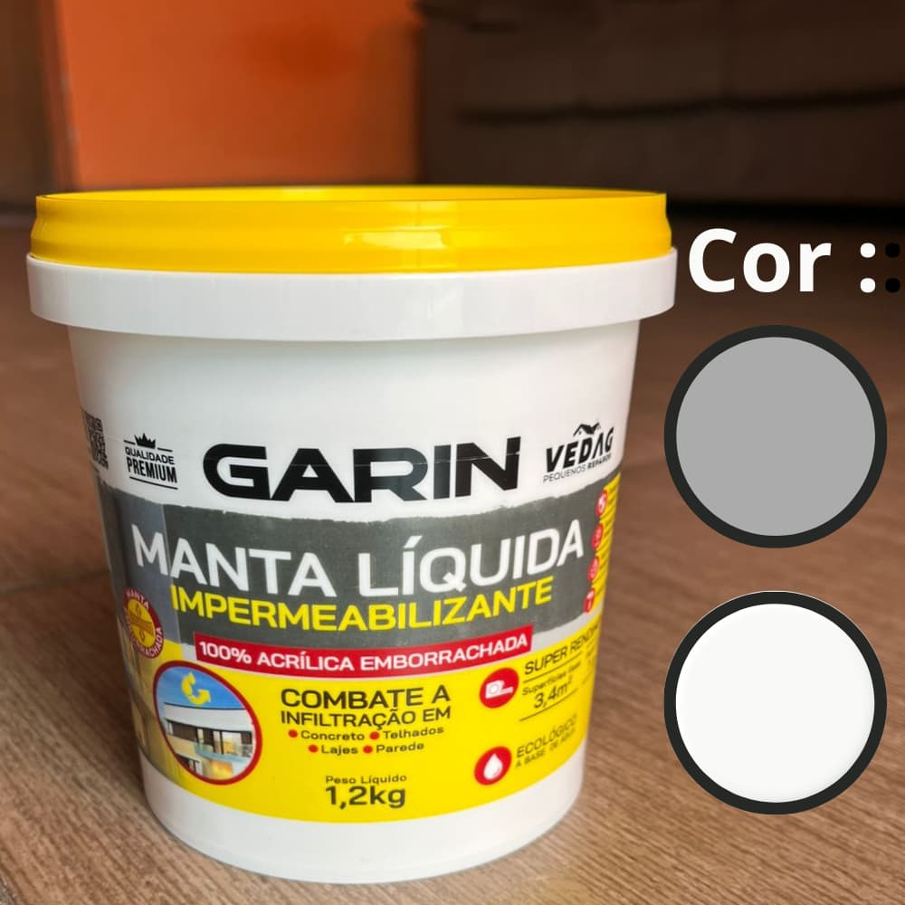 Manta Líquida 1,2 Kg Impermeabilizante para Telhados, Lajes e Paredes premium
