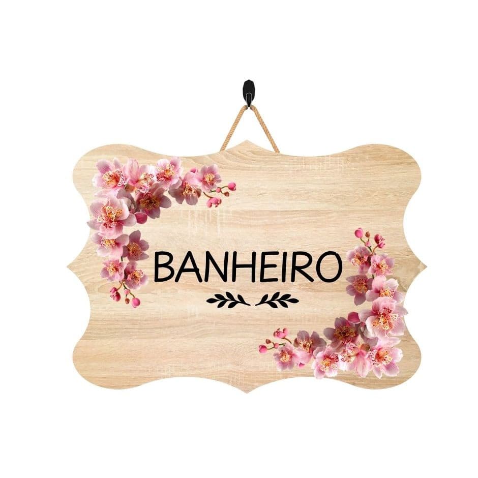 Placa Decorativa redonda de Porta Banheiro, Lavabo Decoração de Casa