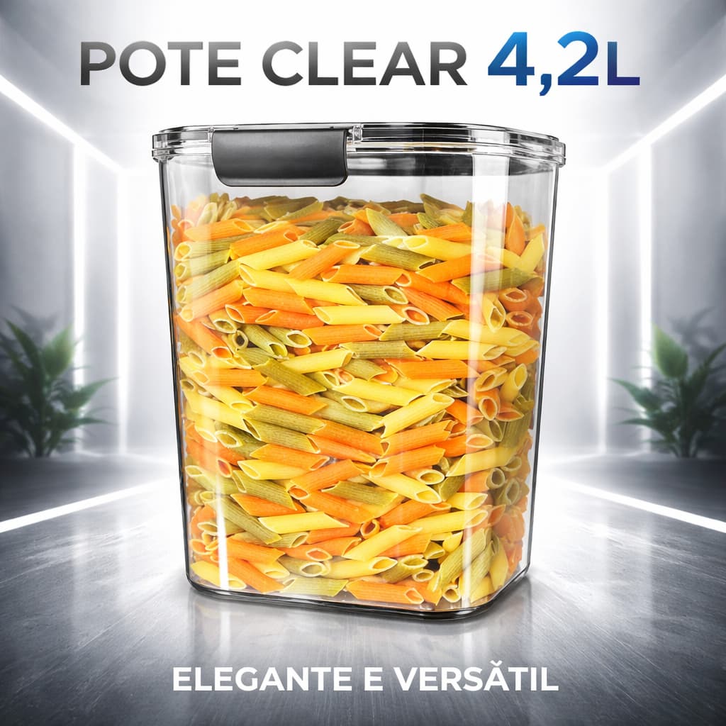 Potes Organizadores Hermético 4,2l Clear Porta Mantimentos