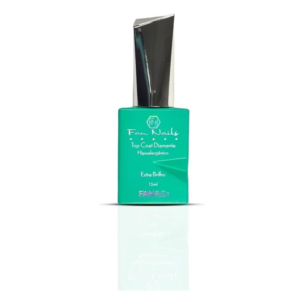 Top Coat Diamante Fan Nails 15ml Extra Brilho Para Unhas Transparente
