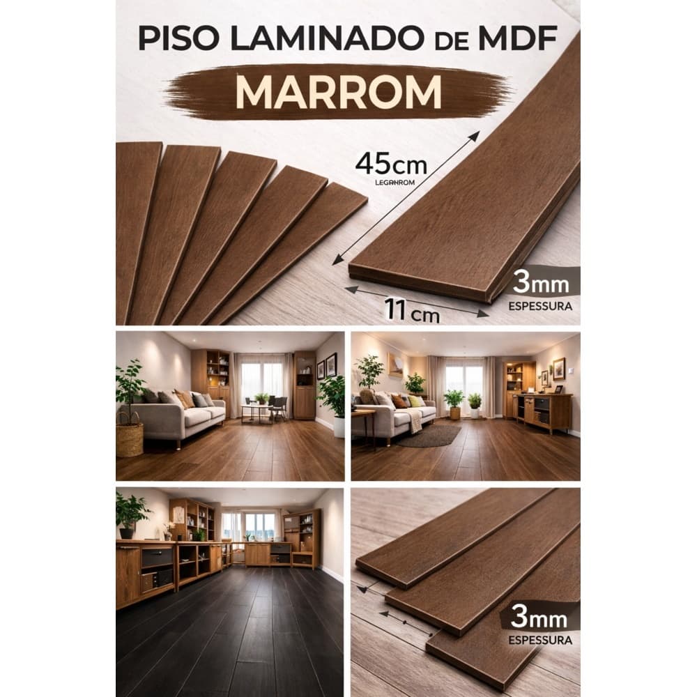 KIIT KITS PISO TIPO MADEIRA LAMINADO MDF 3 MM