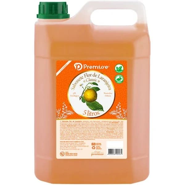 Sabonete Líquido Premisse 5L Flor de Laranjeira Biodegradável Limpeza Profunda Aroma Intenso SB