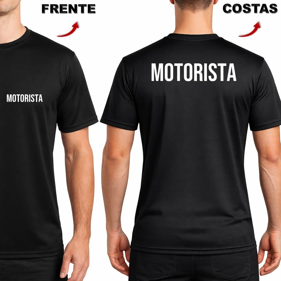 Camisa Masculina Camiseta Uniforme MOTORISTA Condutor Manobrista Corrida Carro Dry Fit Profissão