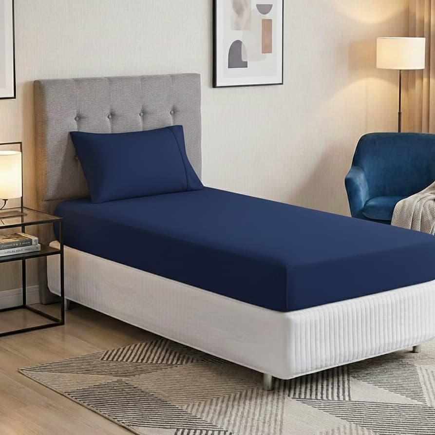 Jogo De Lençol Cama Solteiro 2 Peças Micropercal 400 Fios Ponto Palito Toque Aveludado