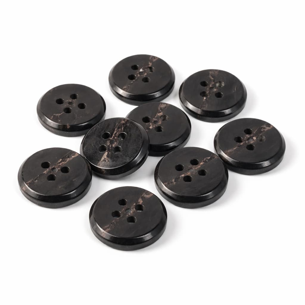 Kit 50 Botões Preto Mesclado 18mm 4 Furos Le Lis Blanc