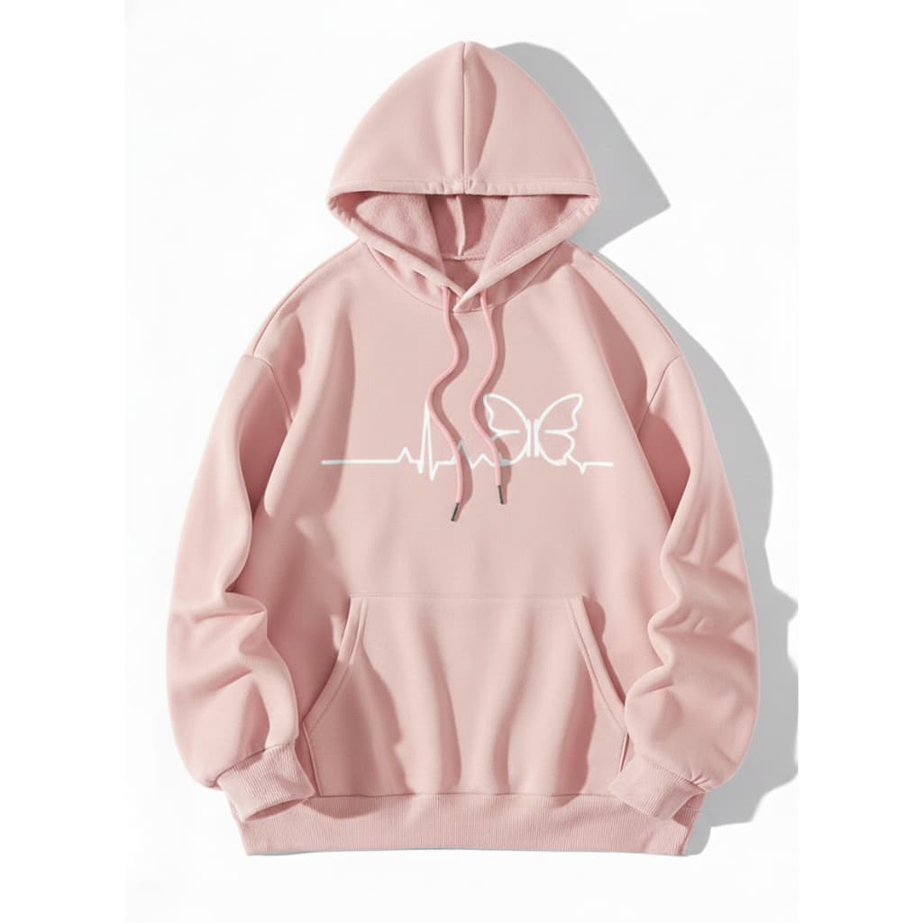 Moletom Canguru Masculino e Feminino Butterfly Pulsação Borboleta Tumblr Aesthetic Com Capuz