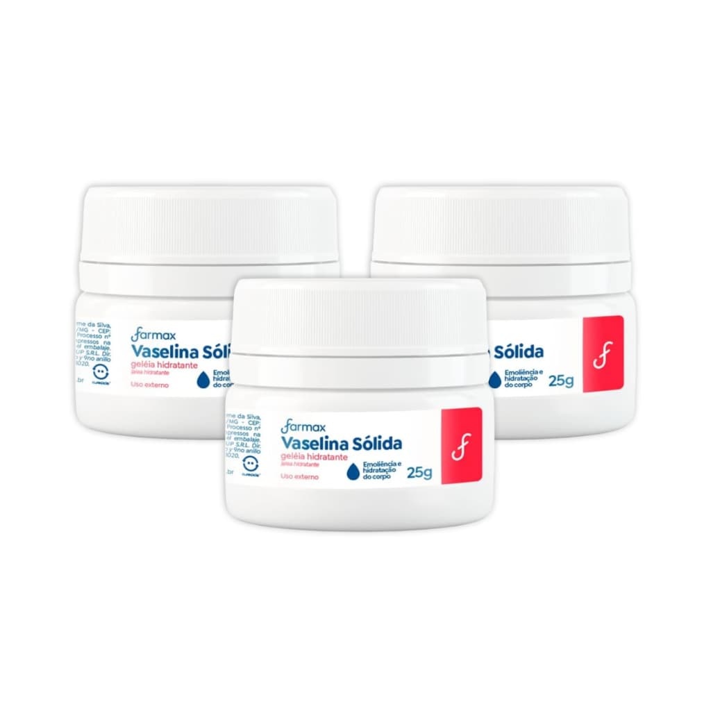 Kit 3 Hidratante Vaselina Geleia 25g Farmax