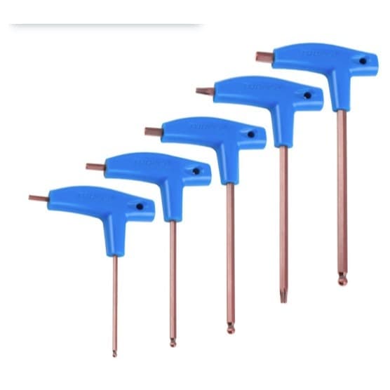 Kit Chave Allen 3/4/5/6mm Torx T25 Tipo T C/ 5 Peças Bike Toopre Azul