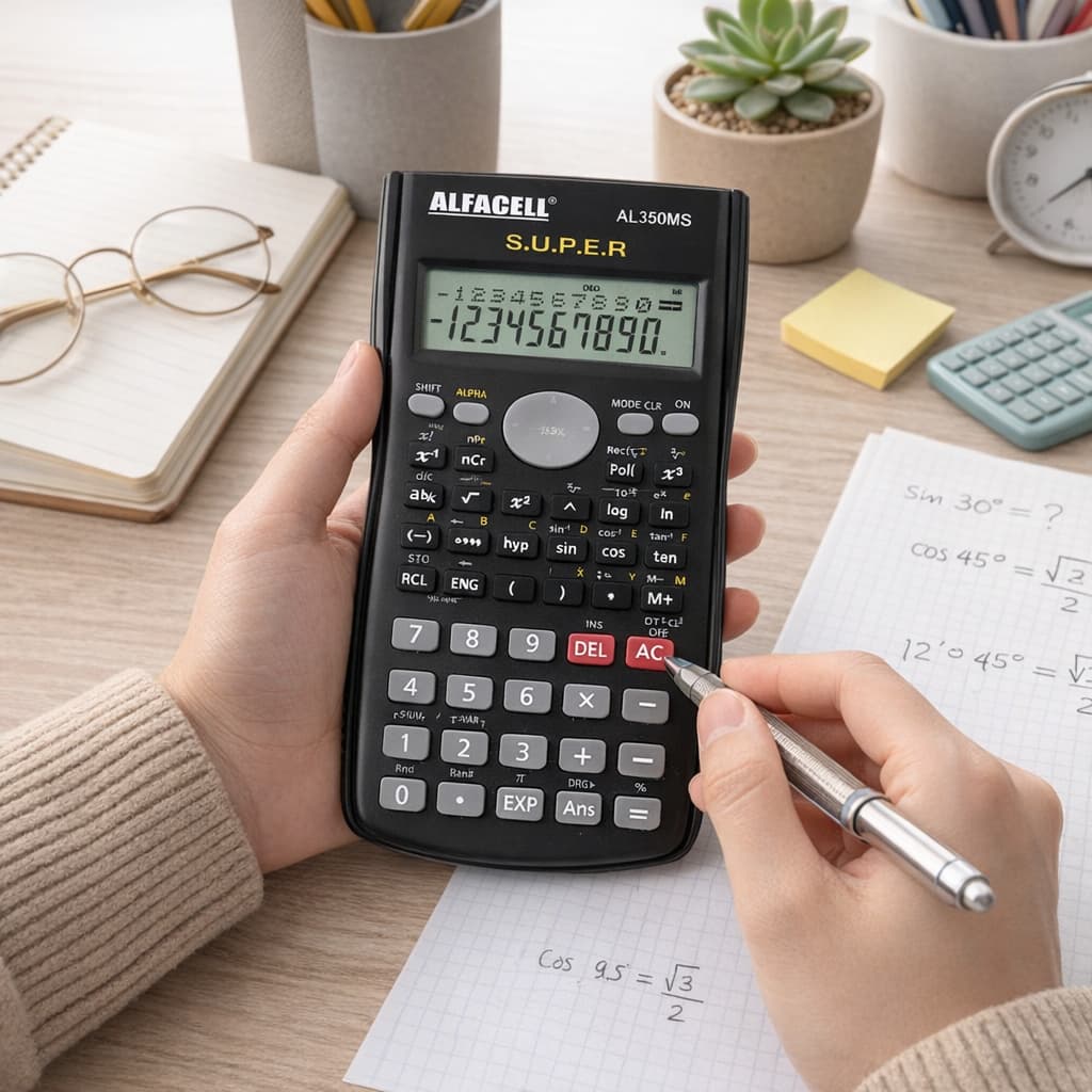 Calculadora Científica AL350MS 240 Funções 10+2 Dígitos Ideal para Escola ENEM, Engenharia e Estudos