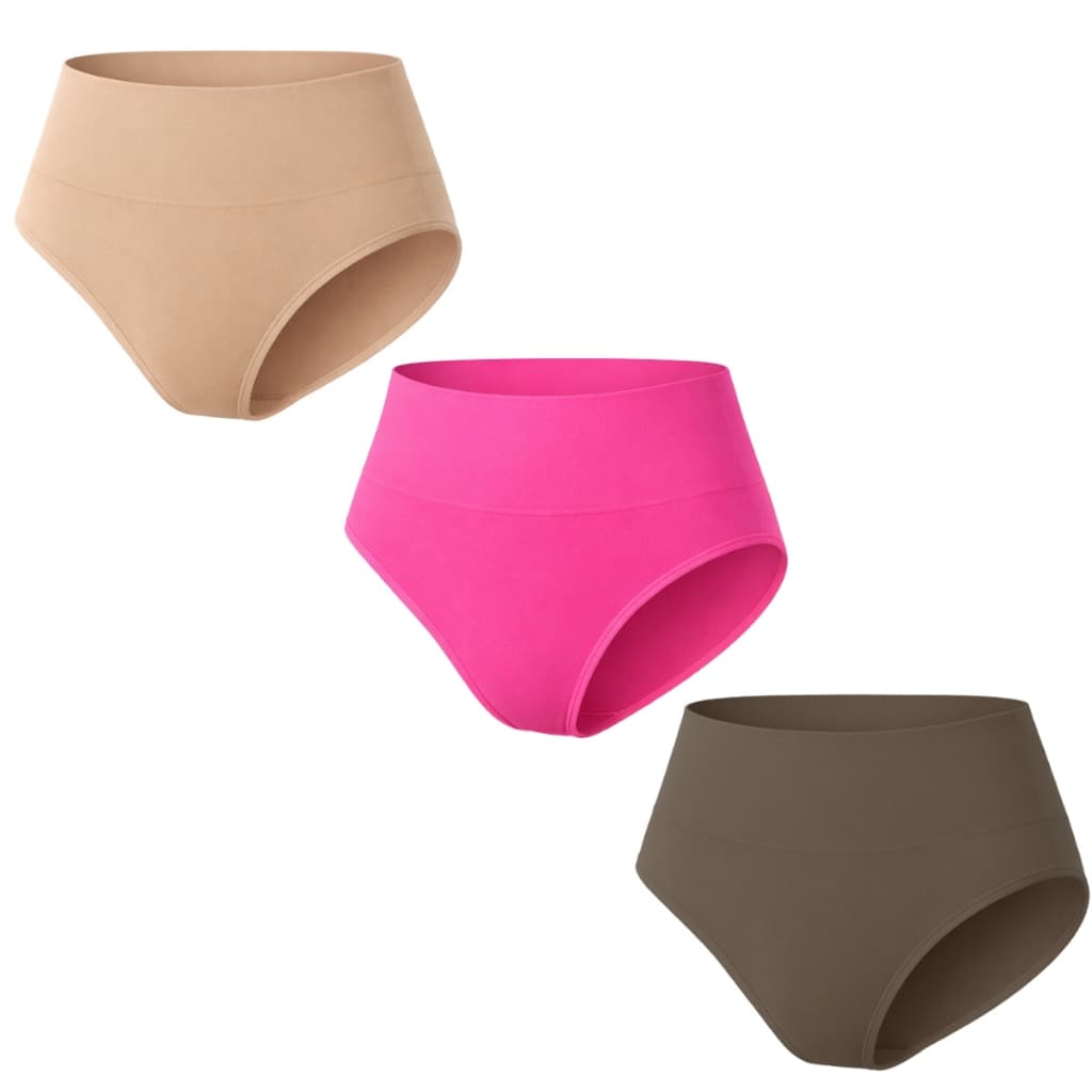 Kit 3 Tanga Calcinha Sem costura Pos Parto Leve Compressão Mãe Confortável Feminina ZR0201-025