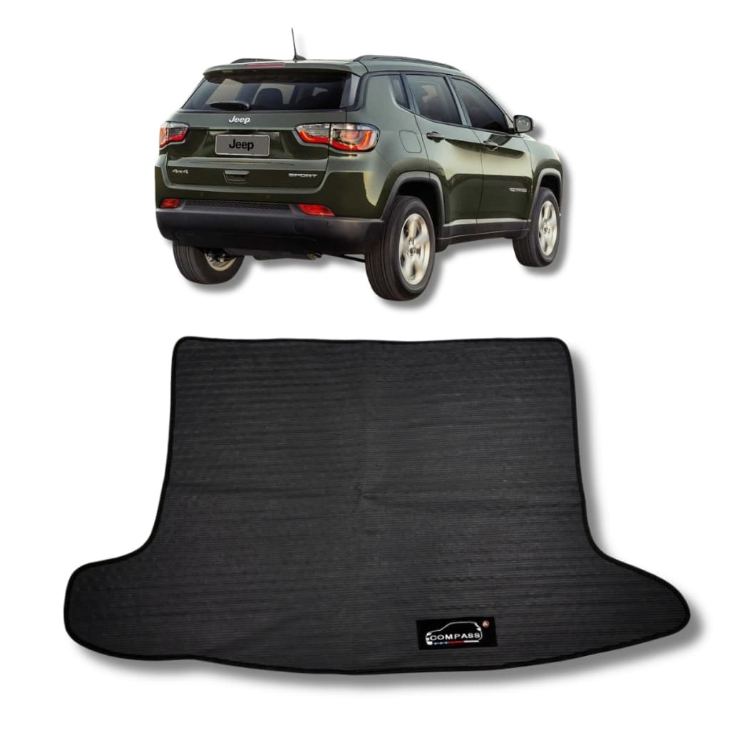 Tapete Porta Malas Emborrachado Jeep Compass Personalizado Preto