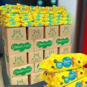 kit 12 pacotes 1200 Toalhas umedecidas Clean baby