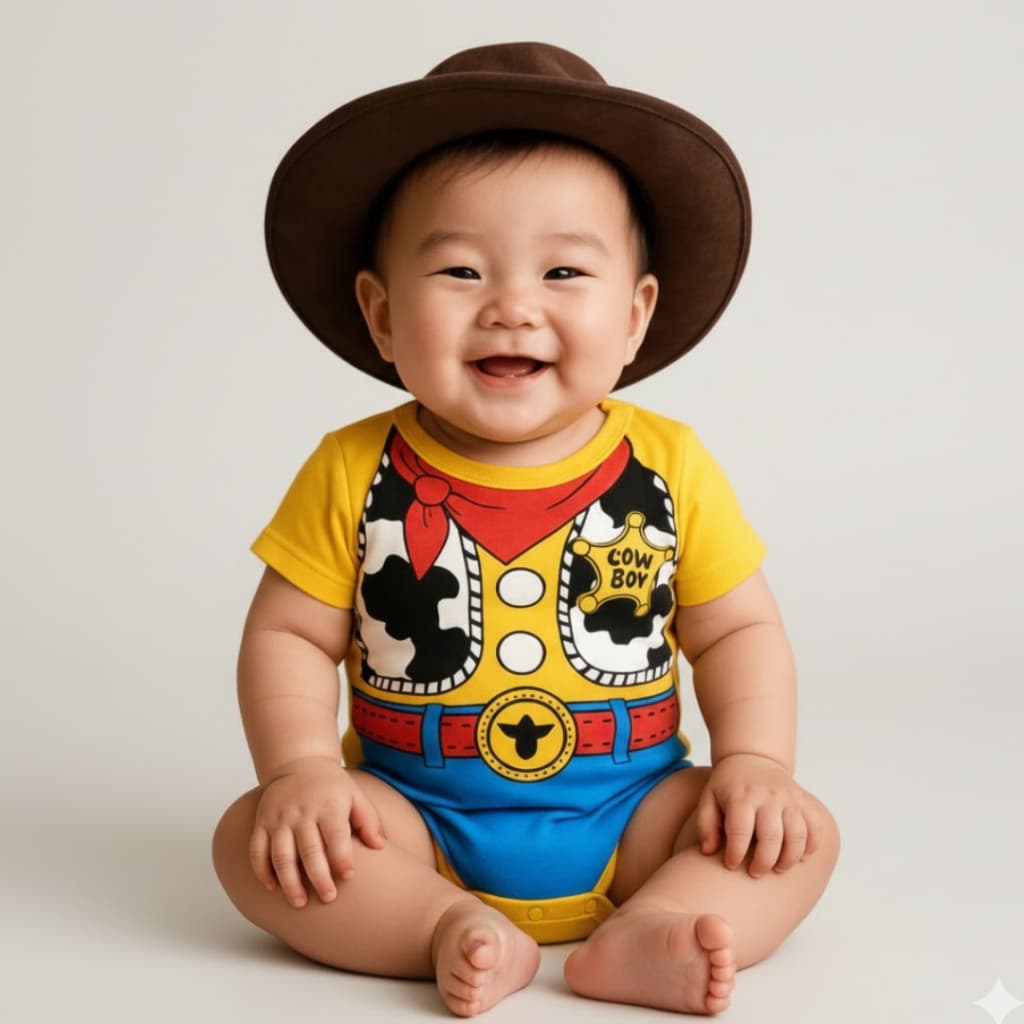 Body Bebê Infantil Mêsversário Temático Woody Toy Story Super Premium Linha