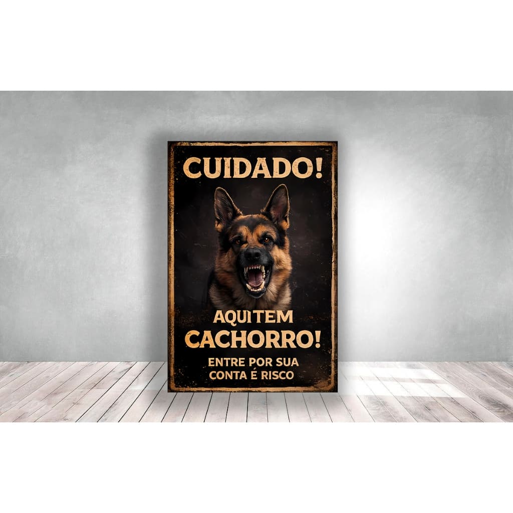 Quadro Decorativo mdf placas aviso perigo decoração para seu ambiente não passe do portão
