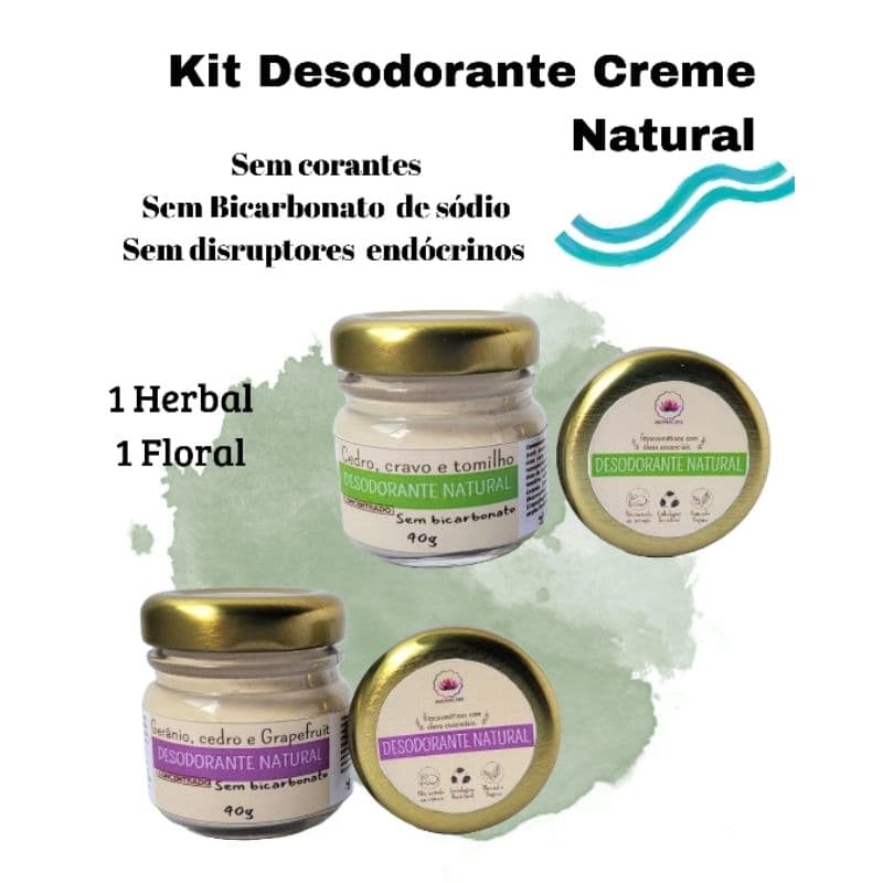 KIT DESODORANTES NATURAIS FLORAL E HERBAL
