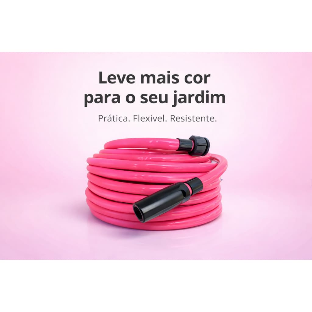 Mangueira De Jardim 30m Rosa Leve Flexível para lavar casa e Carro 5, 10, 15, 20 metros