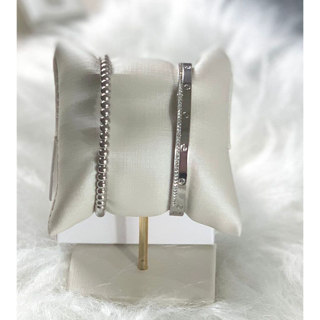 Braceletes Femininos em Aço Inox | Modelo Elegante e Resistente -  Fio brilhoso