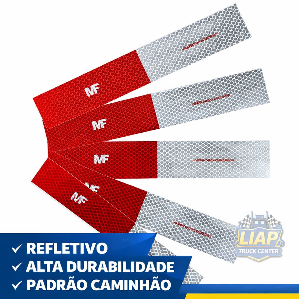 Kit 10 Faixa Refletiva Lateral Caminhão Carreta Carretinha Adesiva Segurança MF