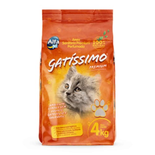 Areia Sanitária Gatíssimo Premium Perfumada para Gatos – 4kg