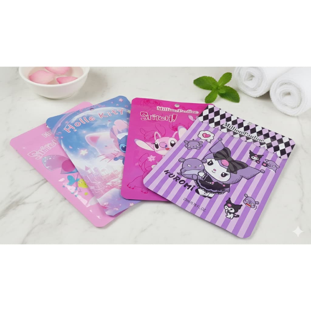 Máscara Facial Kawaii Hidratante Hello Kitty / Kuromi / Stitch  Skin Care Nutritivo Iluminador