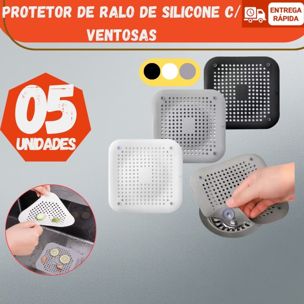 Kit Protetor Silicone Para Ralos, Pia Cozinha, Banheiro Anti Entupimento Anti Insetos indesejáveis