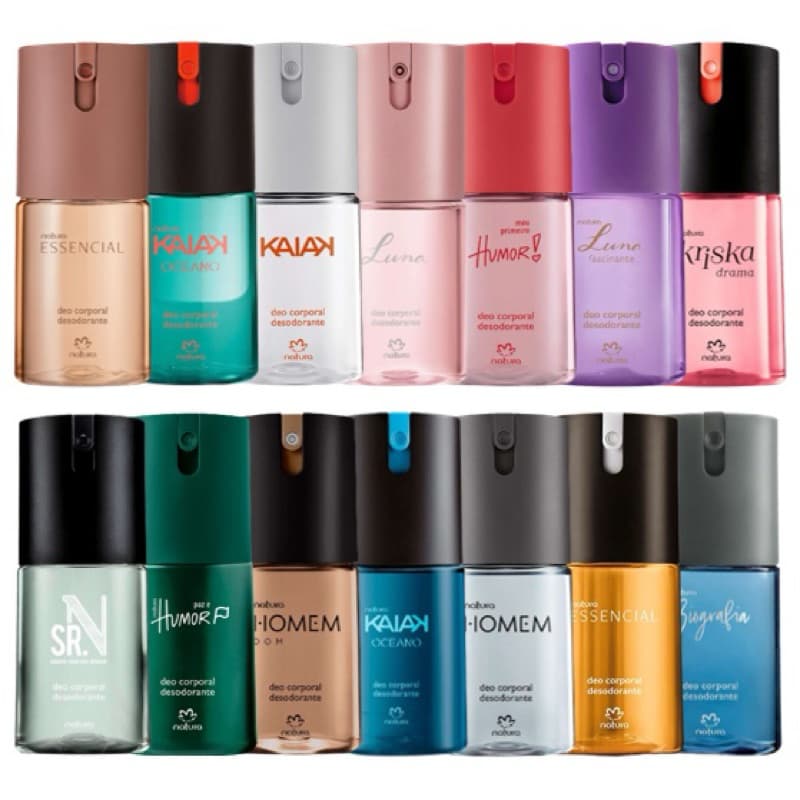 ✨ Desodorante Spray Natura 100ml – Homem, Essencial, Luna Força, Kaiak Oceano, Kaiak Tradicional