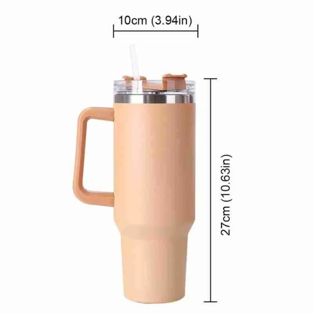 Copo Caneca Térmica 1,2L Inox com Alça e Canudo – Mantém Gelado e Quente por Horas