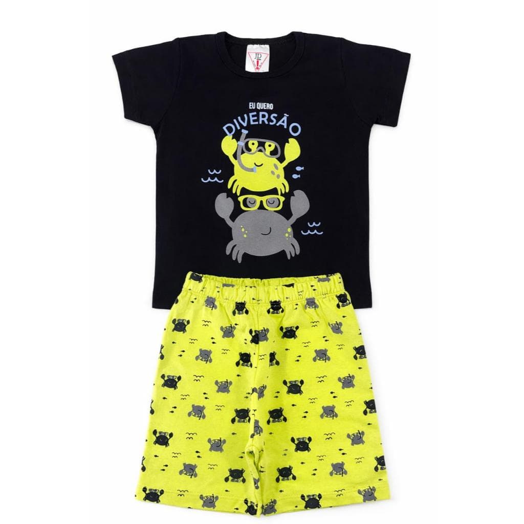 Conjunto Malha e Moletinho Caranguejo - JD Kids