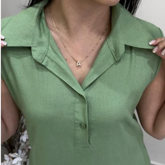 VESTIDO DE LINHO COM BOLSOS DÚNIA VISCOLINHO MIDI