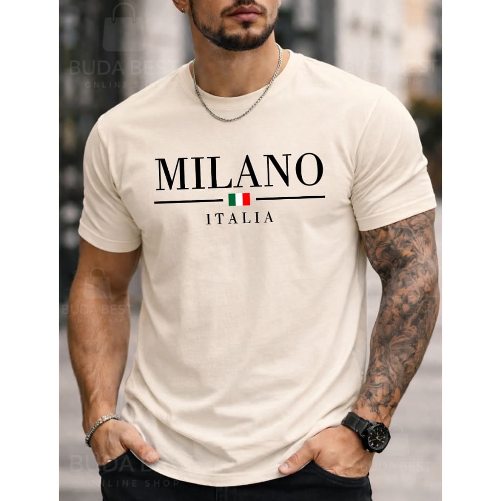Camiseta Masculina Milano Itália Premium Estilo Europeu Algodão Confortável Top
