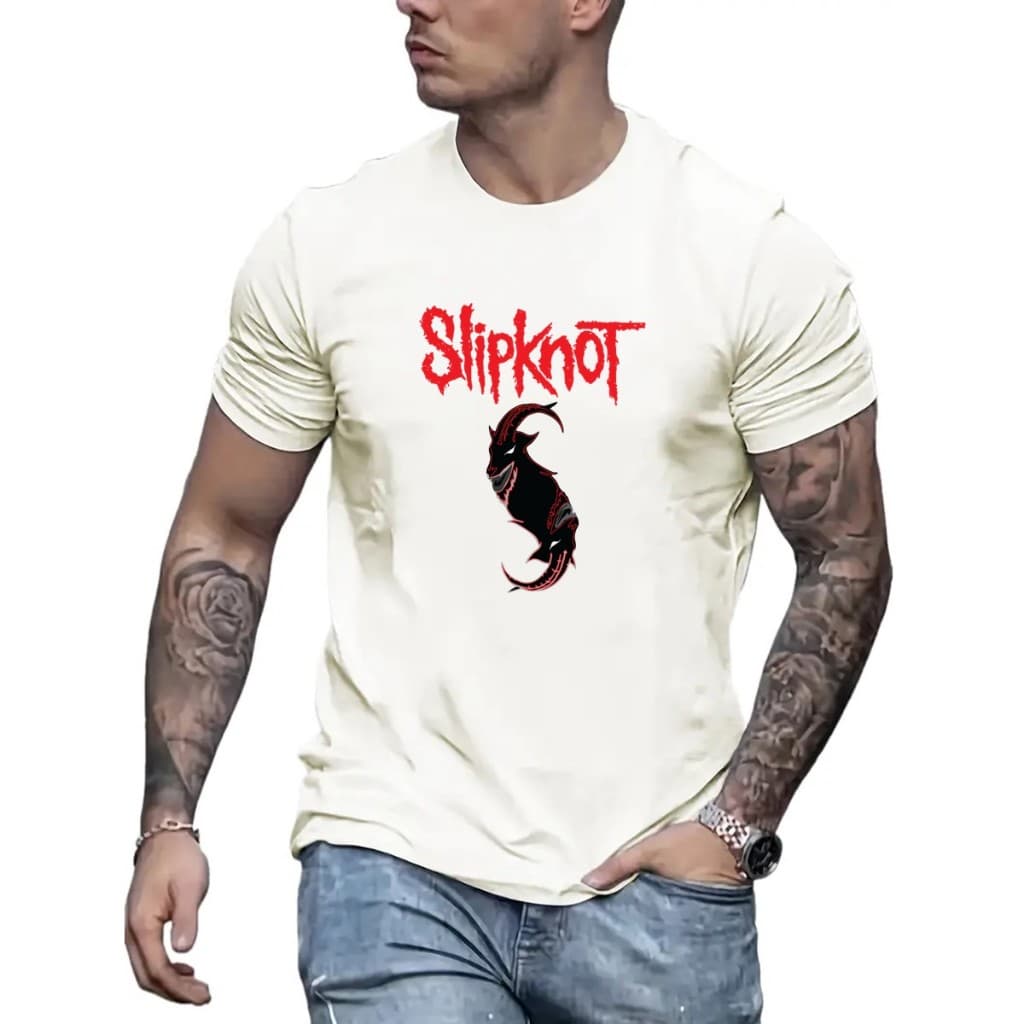 Camiseta Slipknot Heavy Metal 100% Algodão Unissex T-Shirt Banda Estampada Casual Top