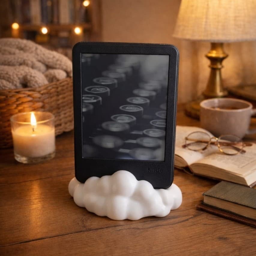 Suporte Formato Nuvem Branca Leitor Livro Digital Decoração Fofa Para Leitura E-reader Apoio De Mesa